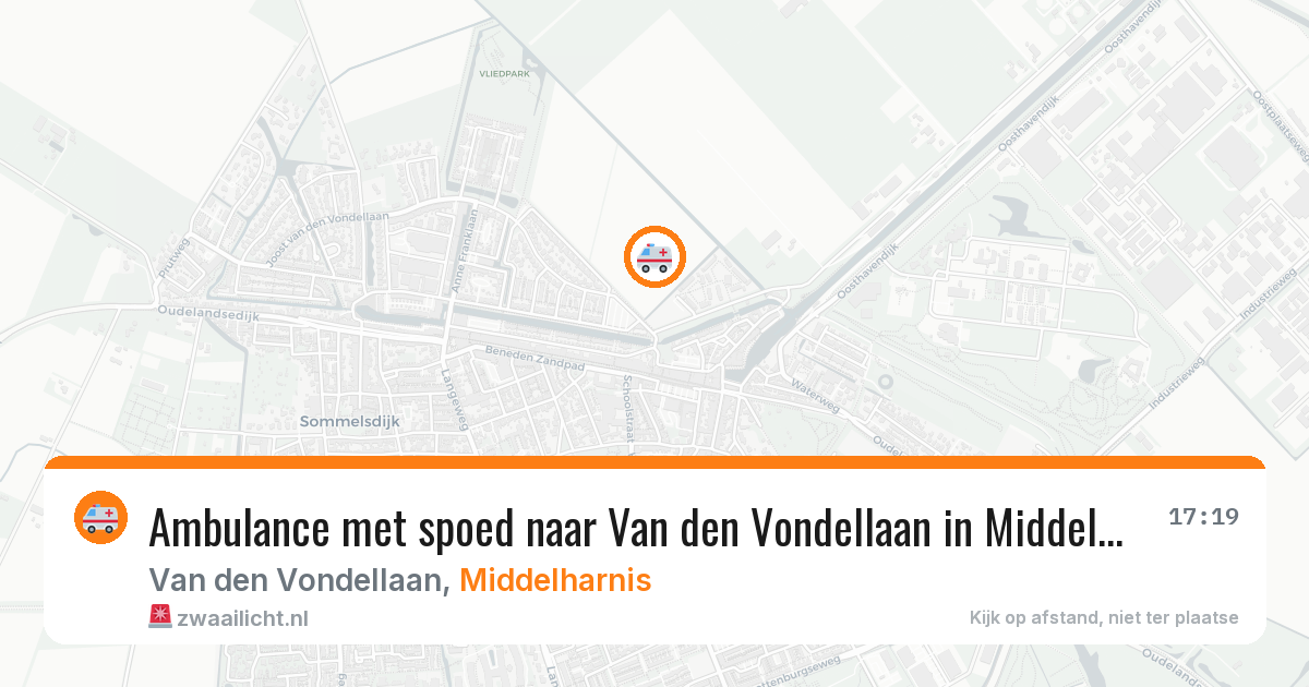 Ambulance met spoed naar Van den Vondellaan in Middelharnis — 26 jun 2026
