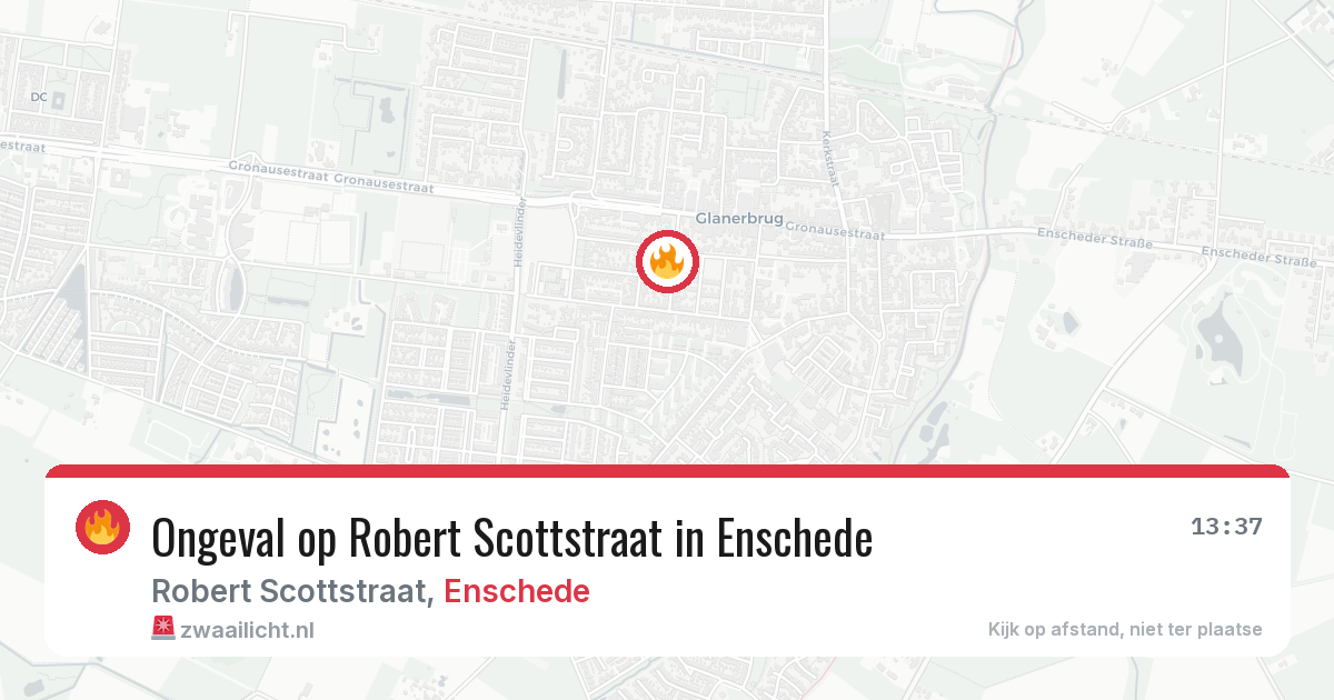 Ongeval op Robert Scottstraat in Enschede — 12 jul 2026