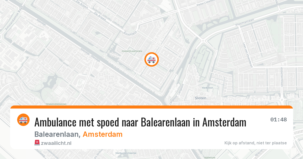 Ambulance met spoed naar Balearenlaan in Amsterdam — 10 mei 2026