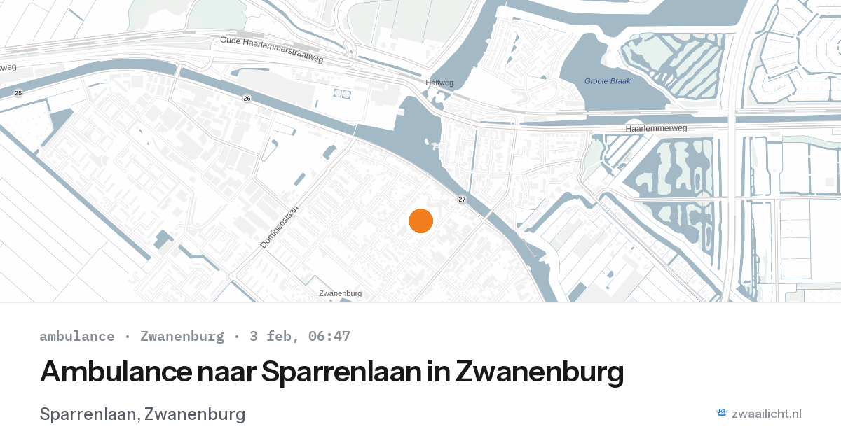 Ambulance naar Sparrenlaan in Zwanenburg — 3 feb 2026