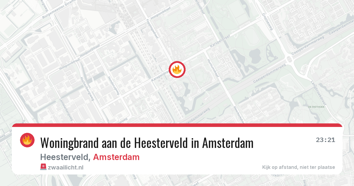 Woningbrand aan de Heesterveld in Amsterdam — 13 jun 2026