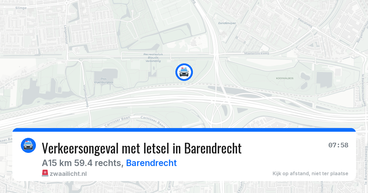 Verkeersongeval met letsel in Barendrecht — 11 aug 2026