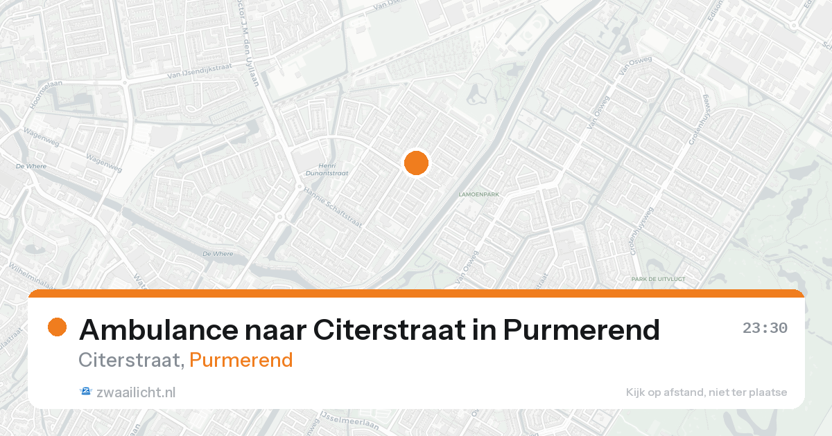 Ambulance naar Citerstraat in Purmerend — 23 aug 2026