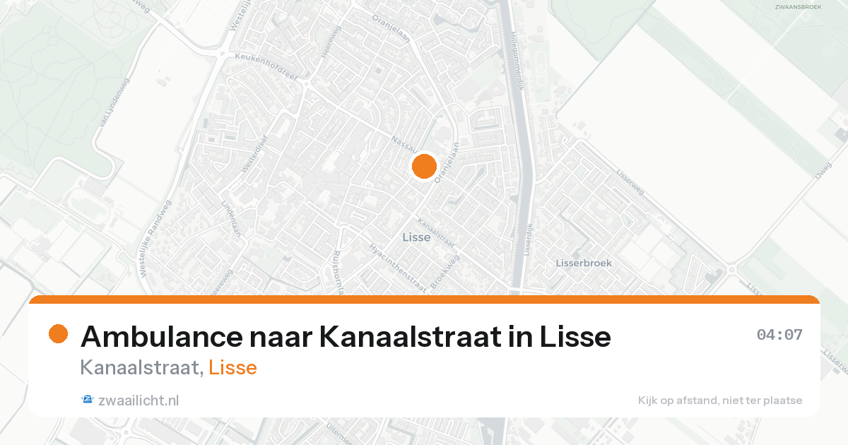 Ambulance naar Kanaalstraat in Lisse — 19 aug 2026