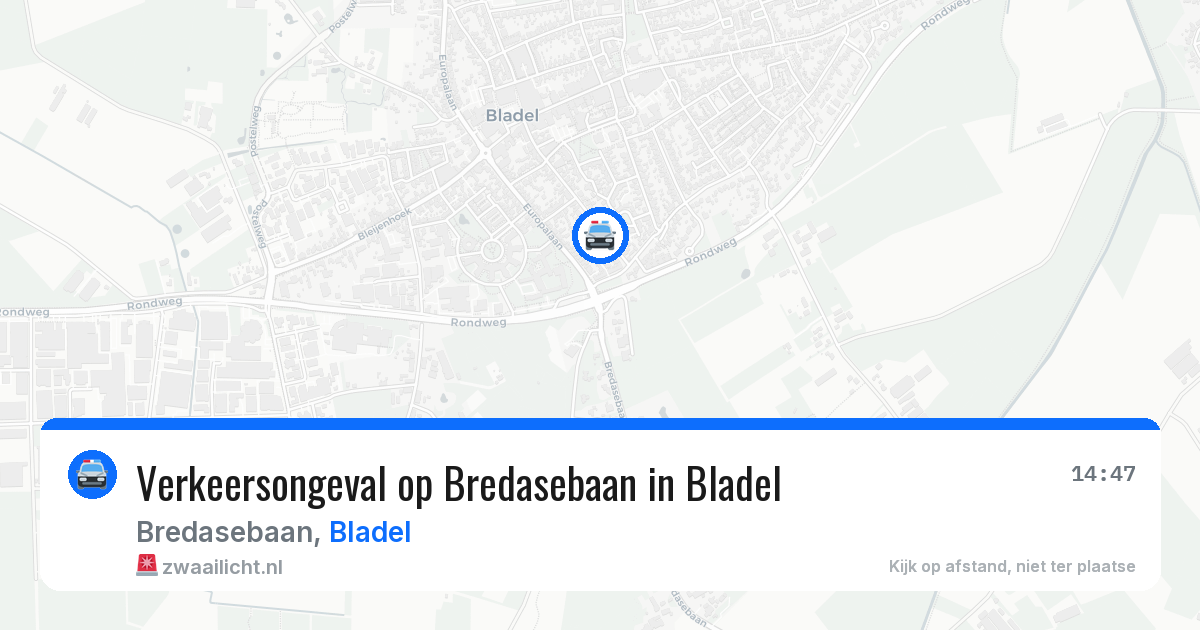 Verkeersongeval op Bredasebaan in Bladel — 19 apr 2026