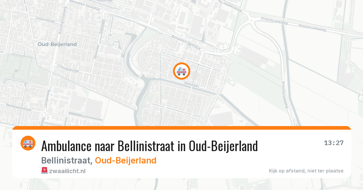 Ambulance naar Bellinistraat in Oud-Beijerland — 13 aug 2026