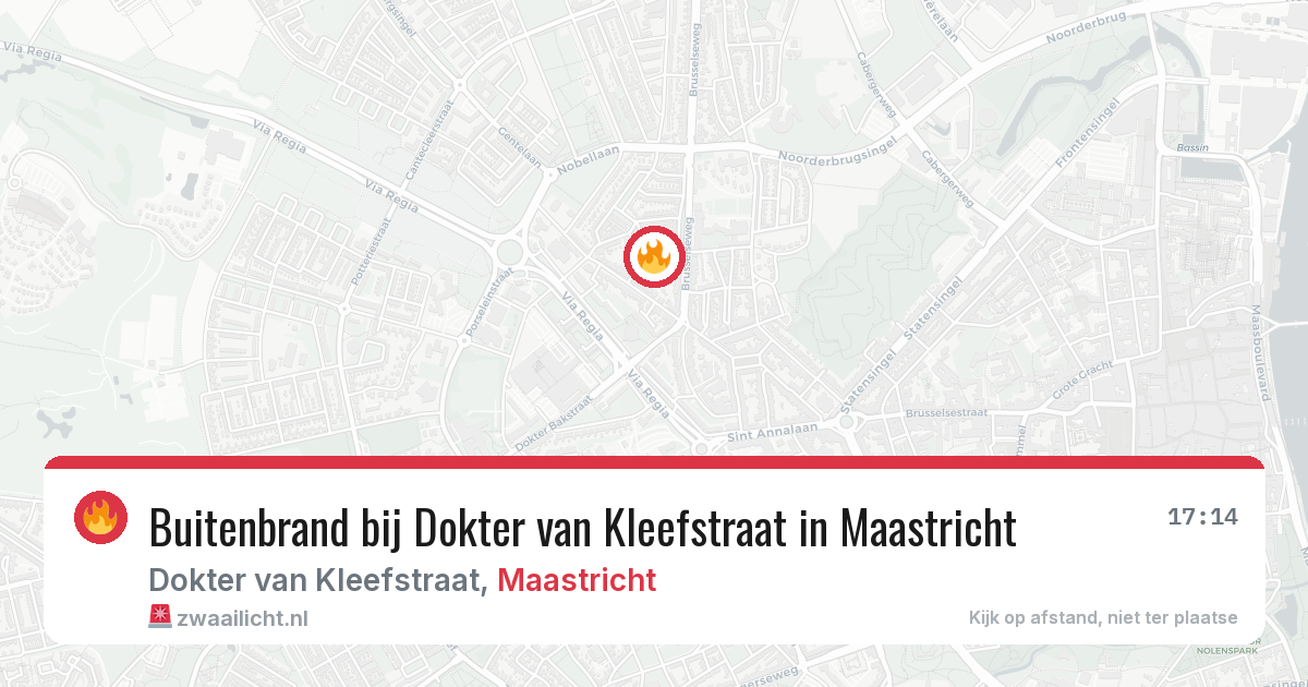 Buitenbrand bij Dokter van Kleefstraat in Maastricht — 1 aug 2026