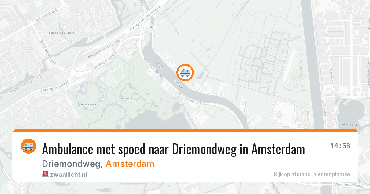 Ambulance met spoed naar Driemondweg in Amsterdam — 14 mei 2026