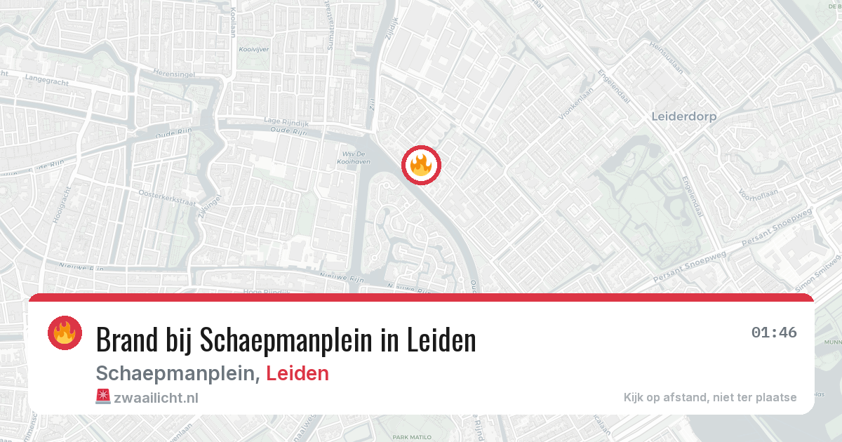 Brand bij Schaepmanplein in Leiden — 14 jun 2026
