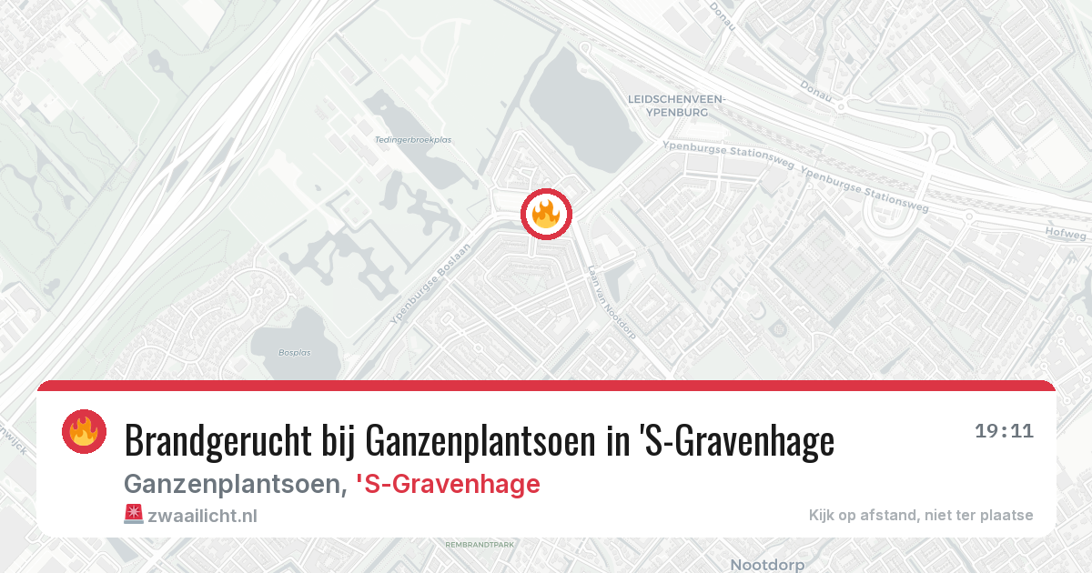 Brandgerucht bij Ganzenplantsoen in 'S-Gravenhage — 28 jun 2026