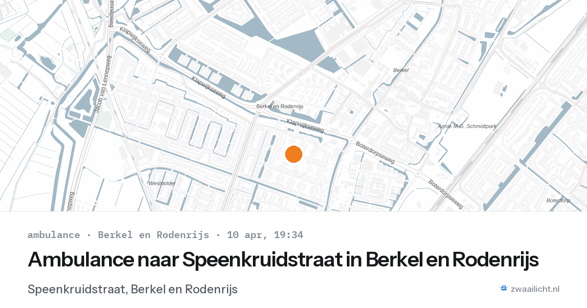 Ambulance naar Speenkruidstraat in Berkel en Rodenrijs — 10 apr 2026
