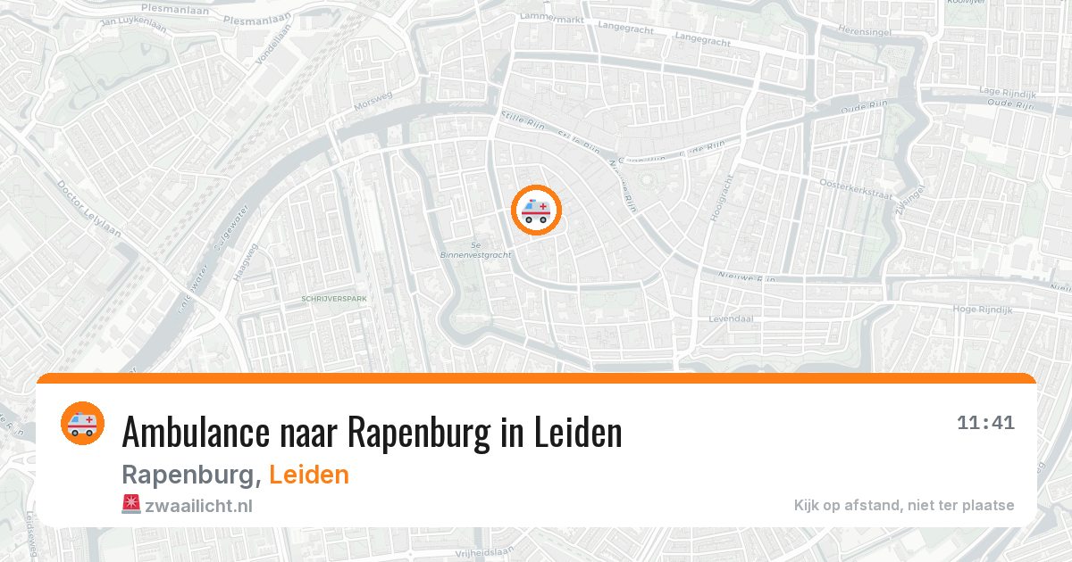 Ambulance naar Rapenburg in Leiden — 21 jul 2026