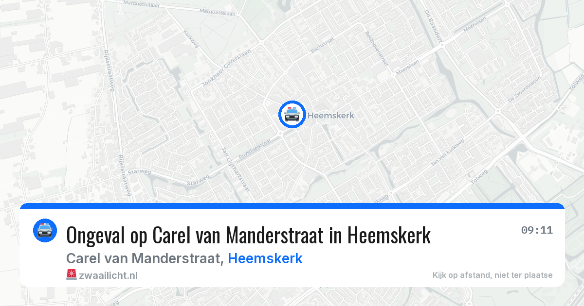 Ongeval op Carel van Manderstraat in Heemskerk — 25 mrt 2026