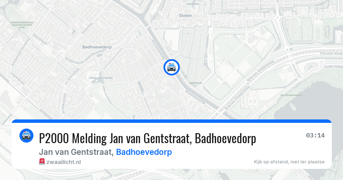 P2000 Melding Jan van Gentstraat, Badhoevedorp — 18 apr 2026