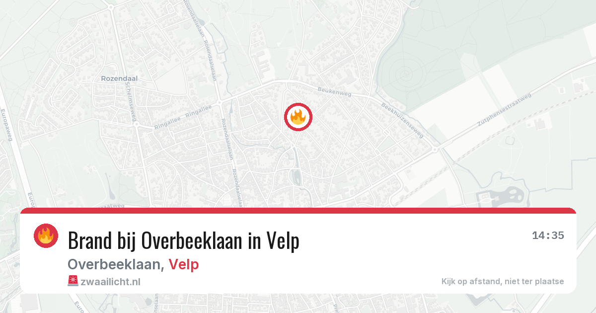 Brand bij Overbeeklaan in Velp — 6 jun 2026