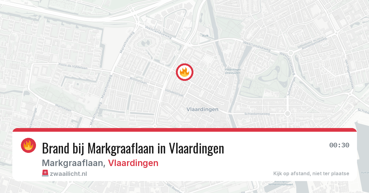 Brand bij Markgraaflaan in Vlaardingen — 9 jul 2026