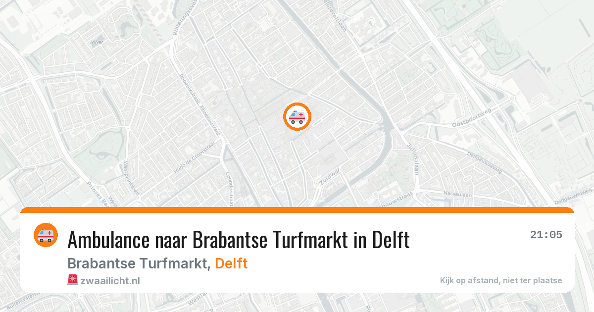 Ambulance naar Brabantse Turfmarkt in Delft — 20 mrt 2026