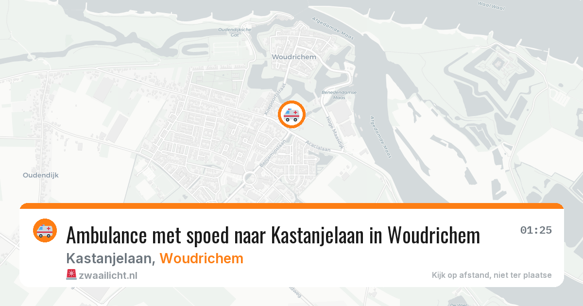 Ambulance met spoed naar Kastanjelaan in Woudrichem — 18 mei 2026