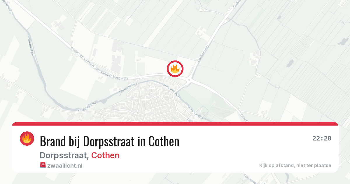 Brand bij Dorpsstraat in Cothen — 19 jun 2026