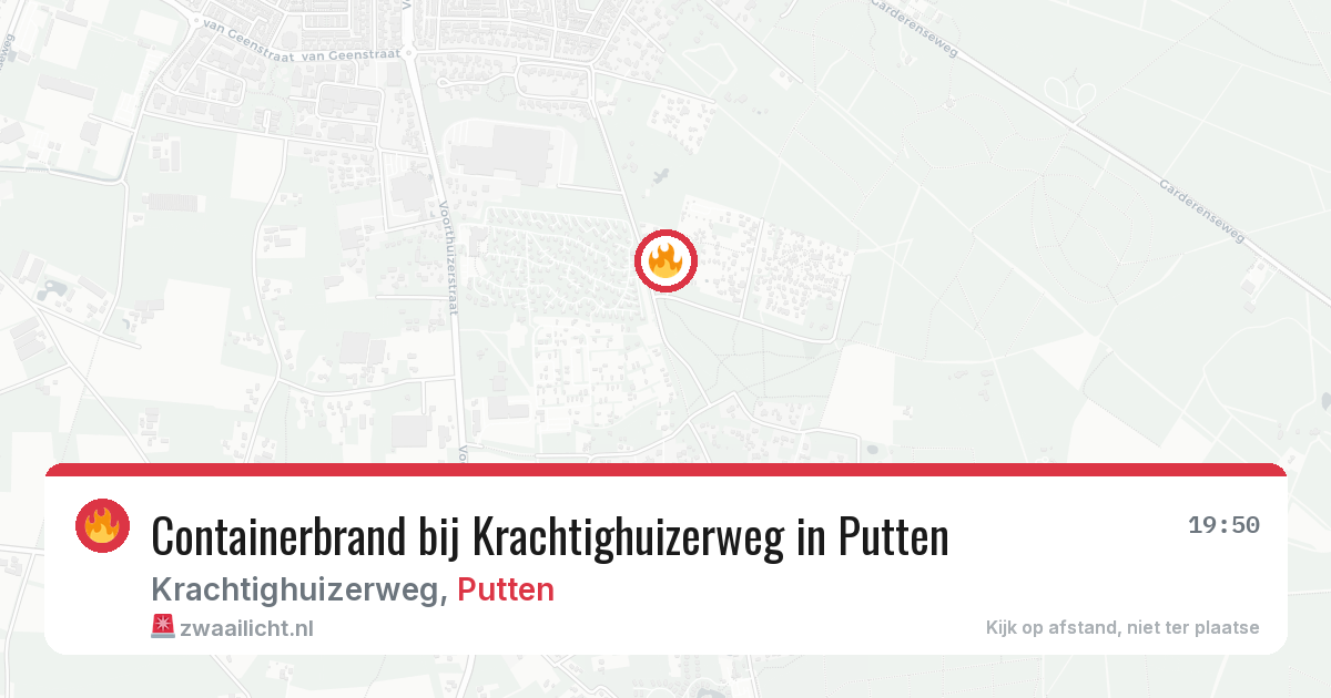 Containerbrand bij Krachtighuizerweg in Putten — 15 jul 2026