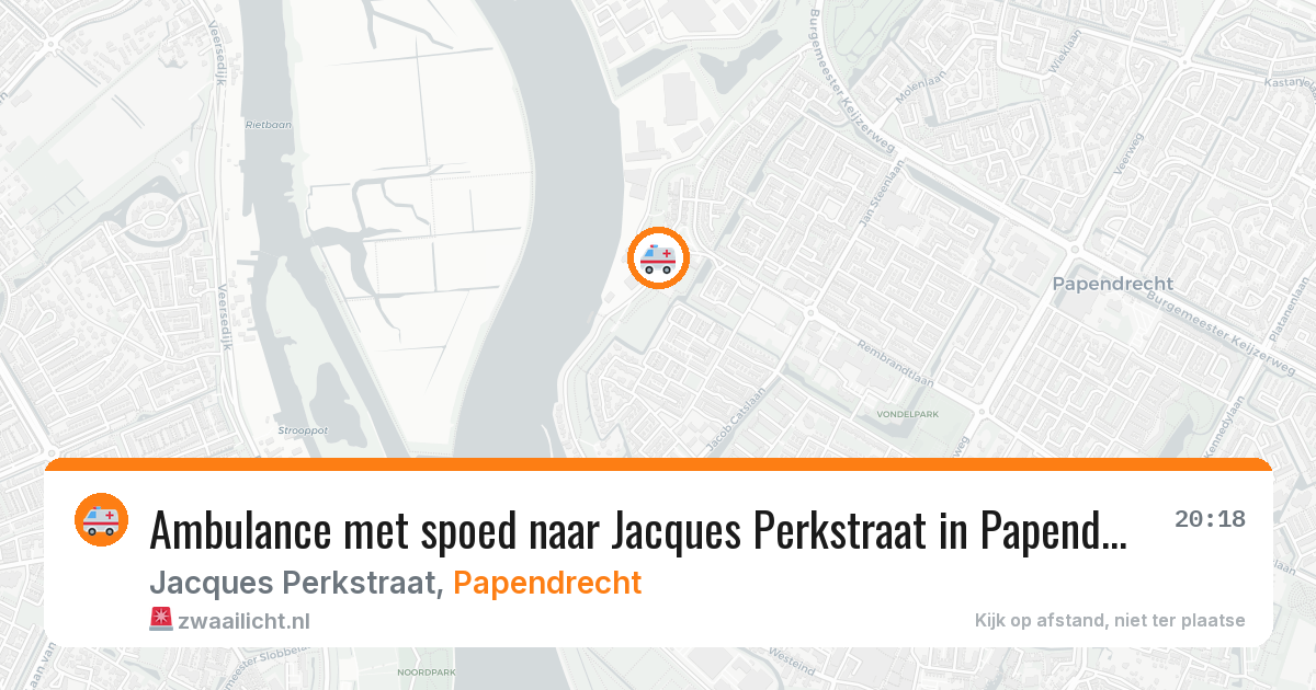 Ambulance met spoed naar Jacques Perkstraat in Papendrecht — 29 mei 2026