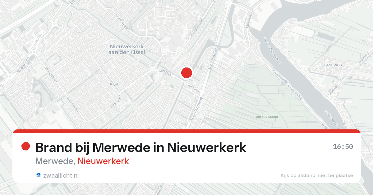 Brand bij Merwede in Nieuwerkerk — 22 aug 2026