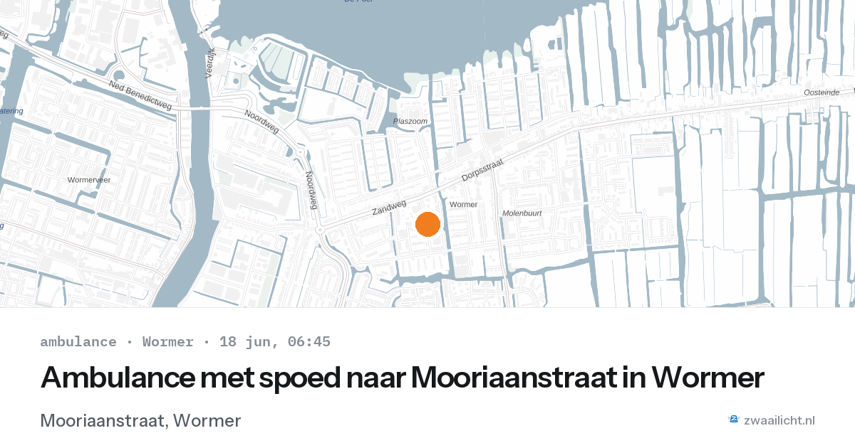 Ambulance met spoed naar Mooriaanstraat in Wormer — 18 jun 2026