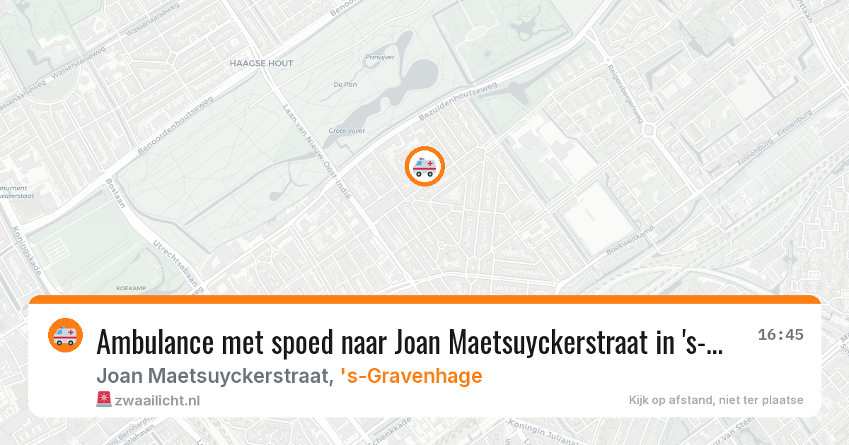 Ambulance met spoed naar Joan Maetsuyckerstraat in 's-Gravenhage — 21 jun 2026