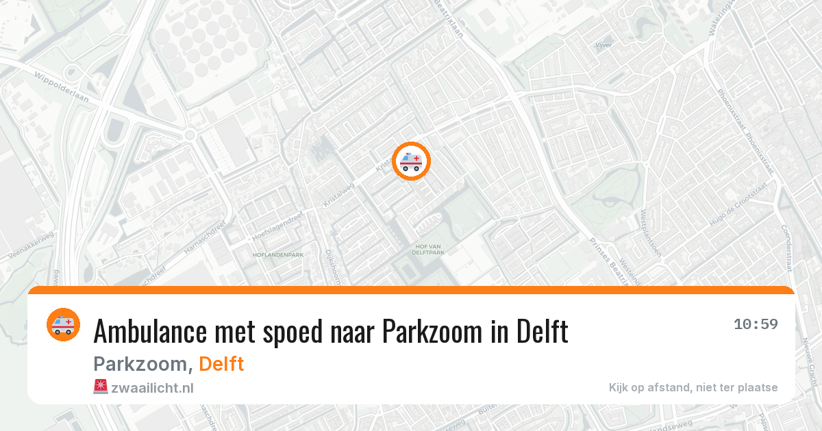 Ambulance met spoed naar Parkzoom in Delft — 21 feb 2026