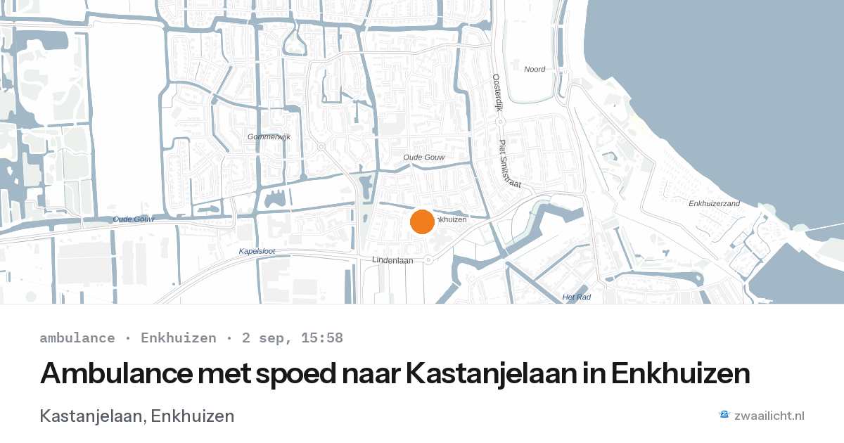 Ambulance met spoed naar Kastanjelaan in Enkhuizen — 2 sep 2026