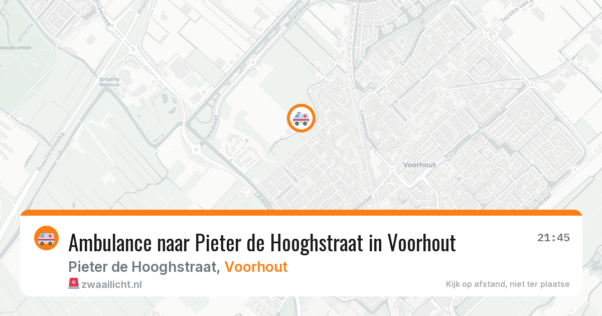 Ambulance naar Pieter de Hooghstraat in Voorhout — 29 jul 2026