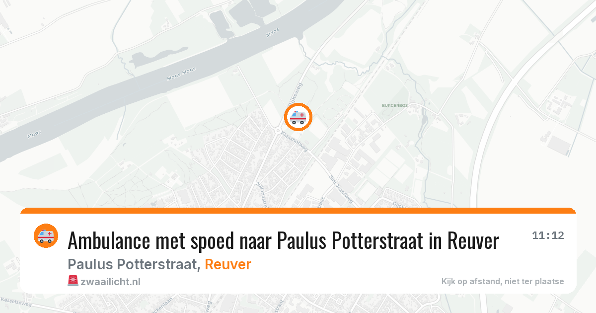 Ambulance met spoed naar Paulus Potterstraat in Reuver — 23 jun 2026