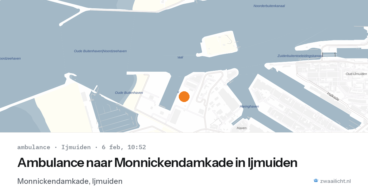 Ambulance naar Monnickendamkade in Ijmuiden — 6 feb 2026