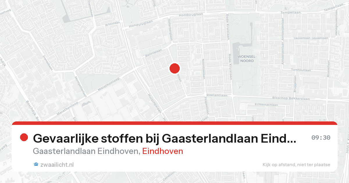 Gevaarlijke stoffen bij Gaasterlandlaan Eindhoven in Eindhoven — 26 aug 2026