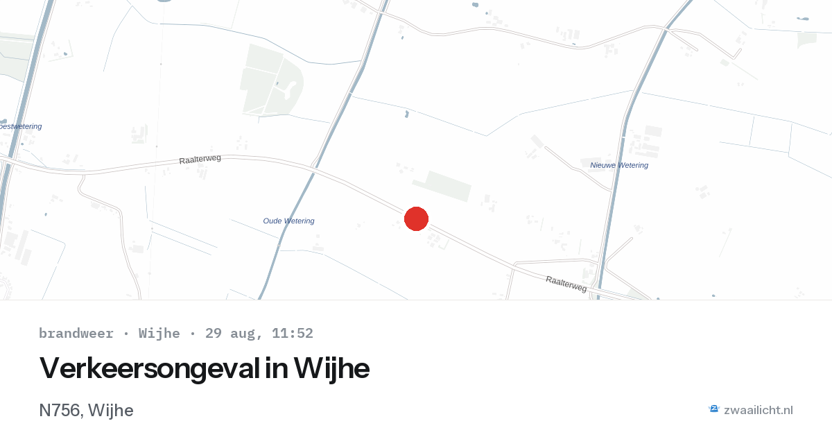 Verkeersongeval in Wijhe — 29 aug 2026