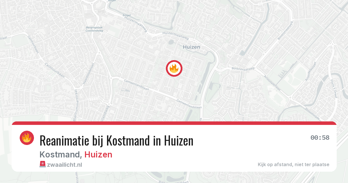 Reanimatie bij Kostmand in Huizen — 4 aug 2026