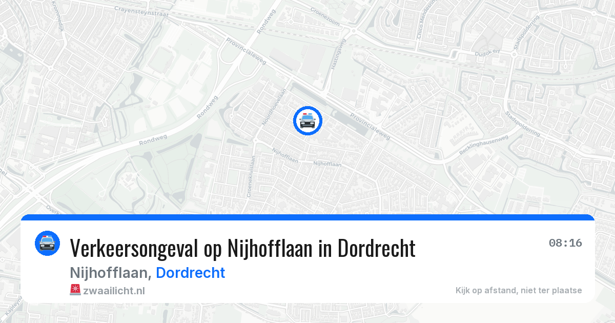 Verkeersongeval op Nijhofflaan in Dordrecht — 9 jul 2026