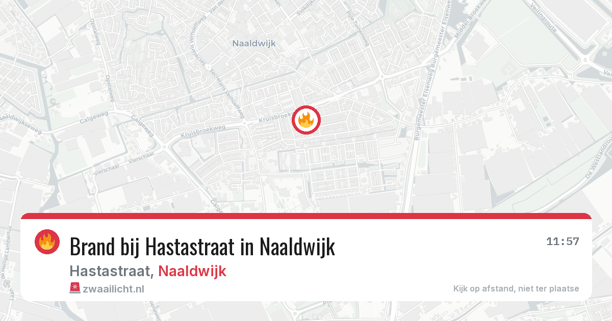 Brand bij Hastastraat in Naaldwijk — 22 jun 2026
