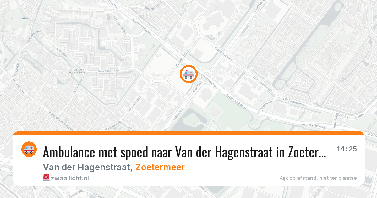 Ambulance met spoed naar Van der Hagenstraat in Zoetermeer — 5 mei 2026