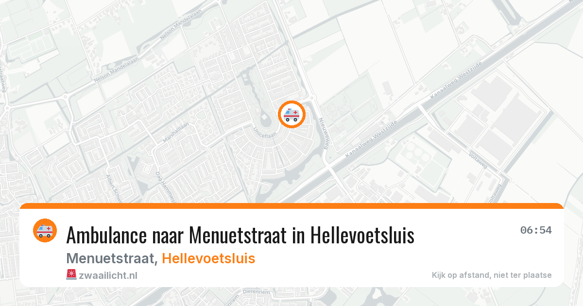 Ambulance naar Menuetstraat in Hellevoetsluis — 16 mei 2026