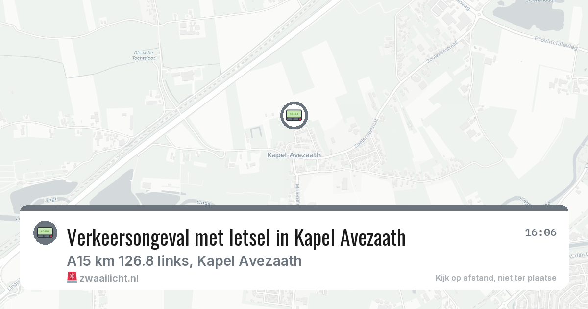 Verkeersongeval met letsel in Kapel Avezaath — 19 jun 2026
