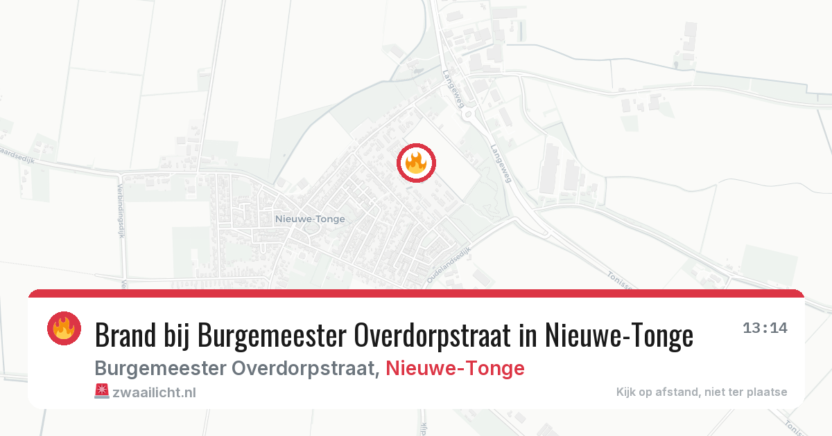 Brand bij Burgemeester Overdorpstraat in Nieuwe-Tonge — 18 mei 2026