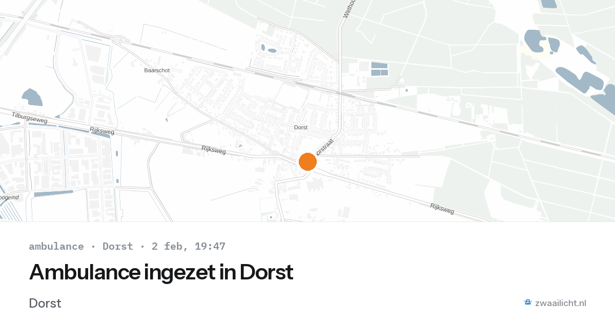Ambulance ingezet in Dorst — 2 feb 2026