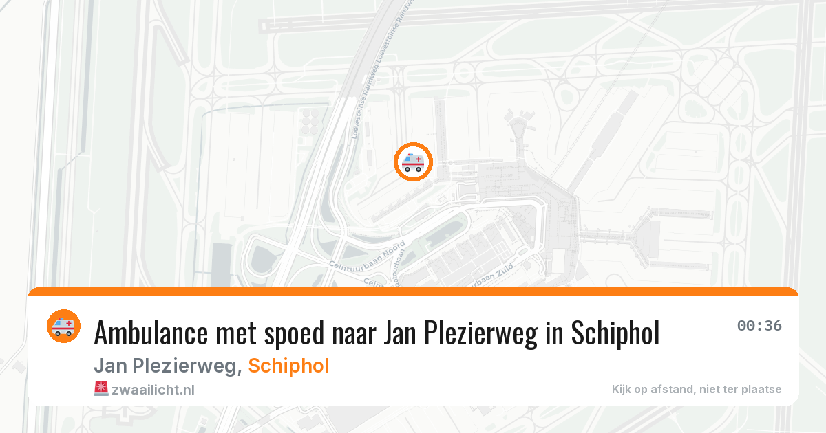 Ambulance met spoed naar Jan Plezierweg in Schiphol — 29 mrt 2026