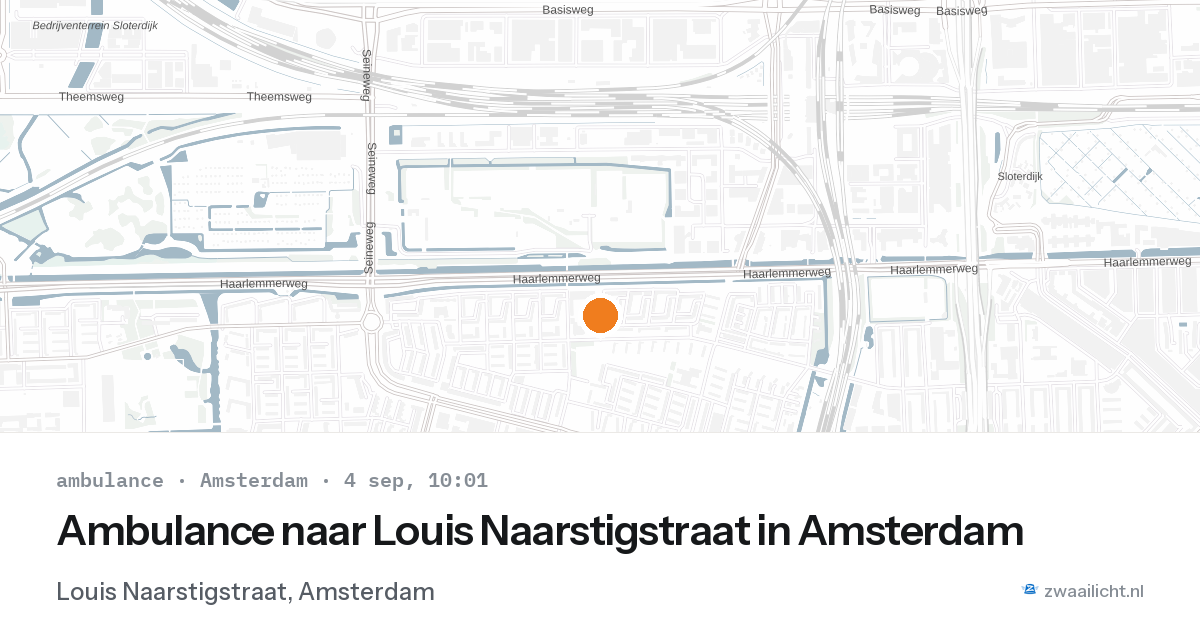 Ambulance naar Louis Naarstigstraat in Amsterdam — 4 sep 2026