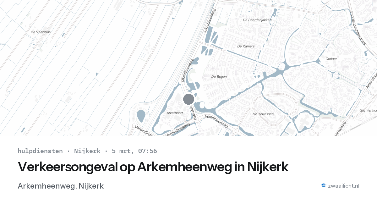 Verkeersongeval op Arkemheenweg in Nijkerk — 5 mrt 2026