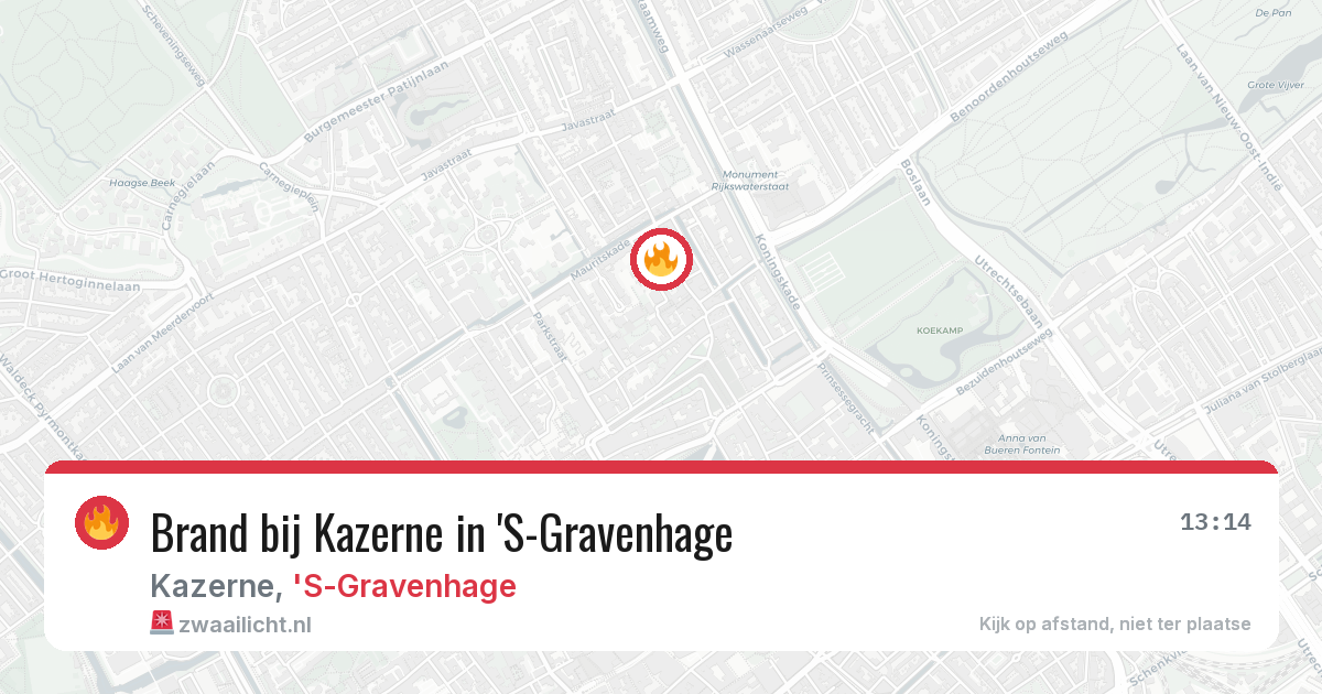 Brand bij Kazerne in 'S-Gravenhage — 16 mrt 2026