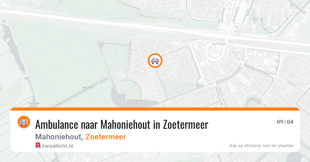 Ambulance naar Mahoniehout in Zoetermeer — 3 aug 2026
