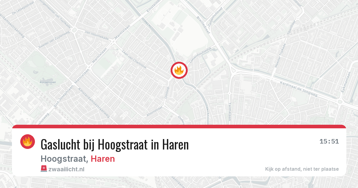 Gaslucht bij Hoogstraat in Haren — 8 jul 2026