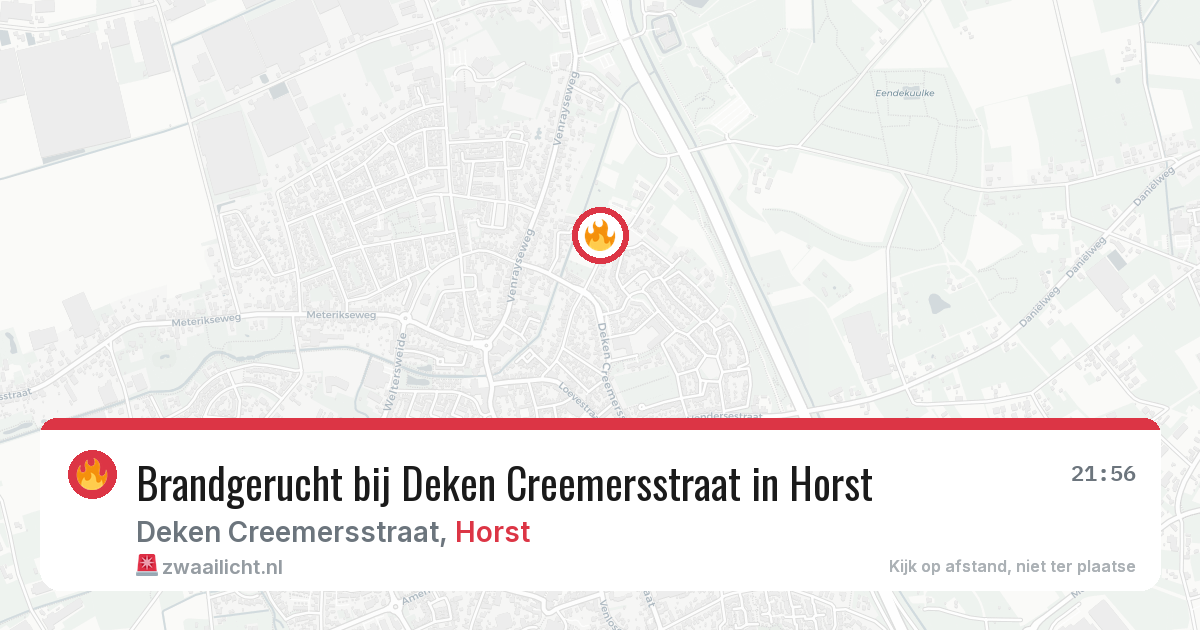 Brandgerucht bij Deken Creemersstraat in Horst — 31 jul 2026